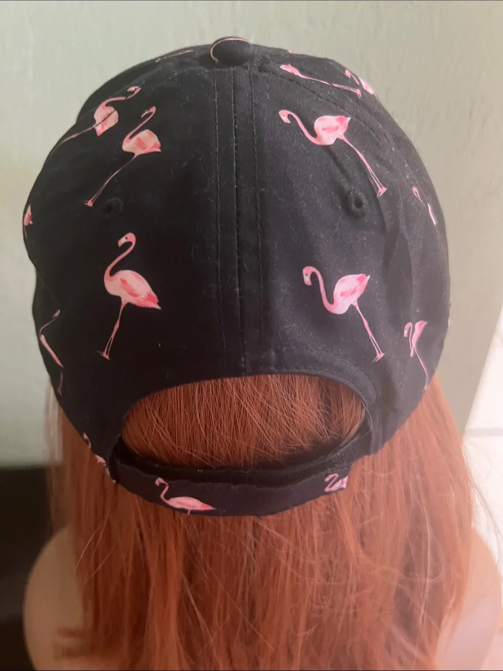 #2646**Unisex’s Key West Florida Black Baseball Cap with Pink Flamingo Print